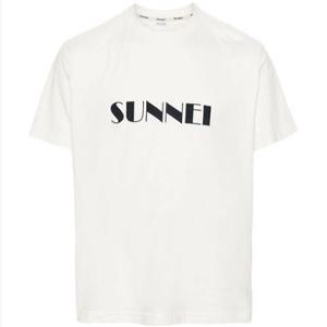 써네이 빅 로고 자수 반팔 티셔츠 화이트 MRTWXJER069 7433