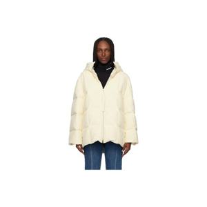 질샌더 패딩 오프 화이트 퀼팅 다운 재킷 252249F061003