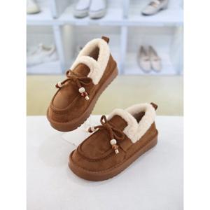 [코디엘루]스웨이드 리본장식 퍼안감 로퍼 2.5cm CDMD500955-1