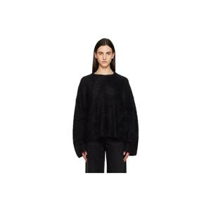 토템 티셔츠 블랙 박시 알파카 니트 스웨터 252771F096001