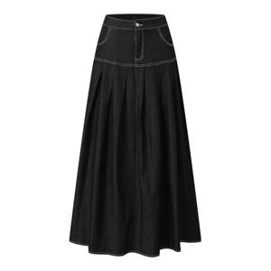 [탱커스]스티치 데님 핀턱 플레어 스커트 (TX3SK004L0)