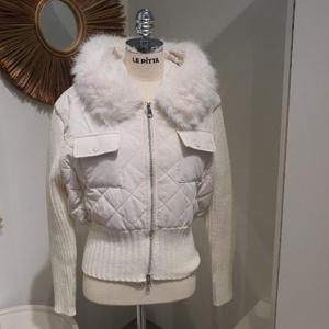 르피타 HC06 골지 니트 배색 후드 점퍼(아이보리) L254BJPC54