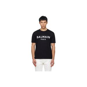 발망 티셔츠 블랙 발망 파리 프린트 티셔츠 261251M213020