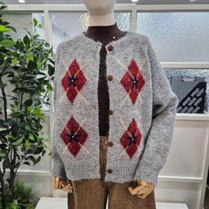 부루앤쥬디 sh06 아가일플라워가디건 GY BBRLCD005B