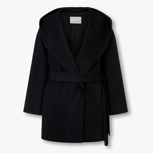 벨티드 숄 카라 후드 하프 코트 (7155416006)