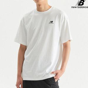 뉴발란스 NBNED31023-WH 에센셜 스몰로고 반팔티 스탠다드핏 남녀공용 티셔츠