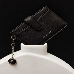 [질스튜어트] 플라워참장식 소가죽 카드지갑 블랙 JAWA6E703BK