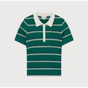 커버낫 우먼 스트라이프 카라 하프 니트 B1 CO2502KT81 GN