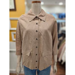 [BCBG]밑단 스트링 린넨 블라우스 B5C7B411