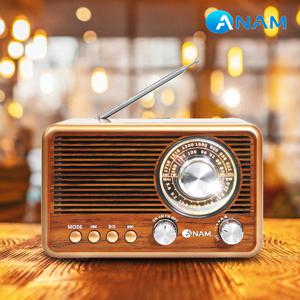 아남 ANAM 레트로 블루투스 FM 라디오 스피커 클래식 디자인 USB SD카드 R50