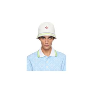 카사블랑카 버킷햇 화이트 스트라이프 크로셰 버킷햇 261195M140003