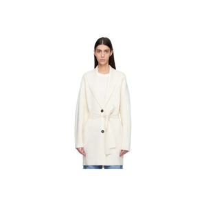 토템 가디건 오프 화이트 숄 라펠 가운 가디건 261771F095001