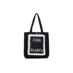 카사블랑카 토트백 블랙 라피아 토트백 261195M172002