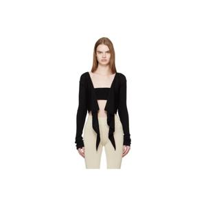 릭오웬스 티셔츠 블랙 템플 크롭 랩 탑 261232F110042