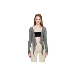 릭오웬스 티셔츠 카키 템플 크롭 랩 탑 261232F110045