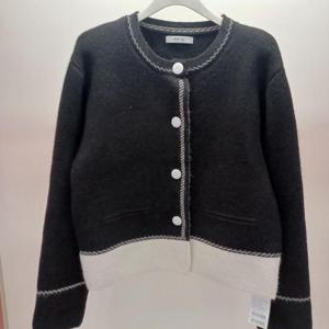 Destijl HC06 크롭 뚝떨어지는 이중컬러 큰단띠 울 가디건 D2611cd02B