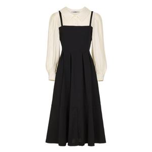 FOCUS  셔츠 카라 배색 핀턱 원피스 PBBF6S1OP3001