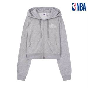 NBA  여성 레터링 쭈리 크롭 후드 집업 261TJ721그레이