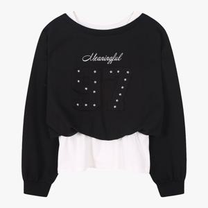 [더데이걸]스터드 장식 레이어드 맨투맨 TGMA26105