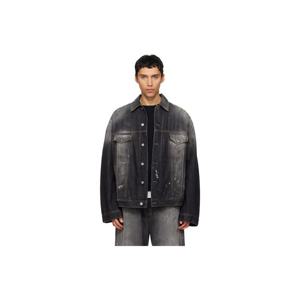 아크네 청자켓 블랙 페이딩 워싱 데님 재킷 261129M177002