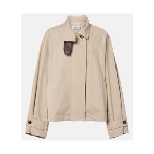 로에베 레더 트리밍 코튼 실크 재킷 P01117707