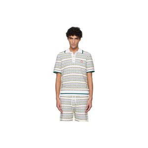 카사블랑카 폴로셔츠 화이트 턱 스티치 폴로 셔츠 261195M212000