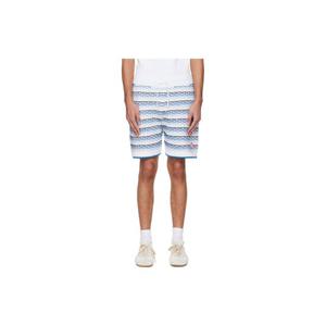 카사블랑카 반바지 화이트   블루 턱 스티치 쇼츠 261195M193007