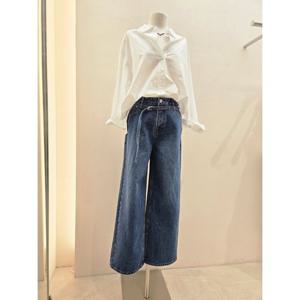 숲  (SC3DP33) 벨티드 와이드 데님 팬츠