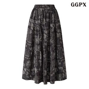 GGPX 잔꽃 플라워 밴딩 롱 스커트 (GQAWH002D)