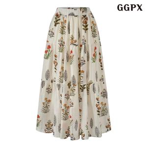 GGPX 빈티지 가든 플라워 롱 스커트 (GQAWH001D)