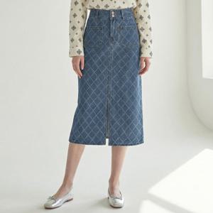 FOCUS   77까지  다이아 포인트 H라인 데님 스커트 PBINF6S1SK8041