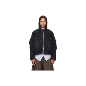 사카이 청자켓 블랙 페이딩 워싱 데님 재킷 261445M177008