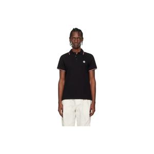 몽클레어 폴로셔츠 블랙 코튼 피케 폴로 셔츠 261111M212004
