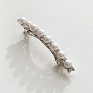 제이로렌 화이트 진주 더블큐빅 자동핀 H01522