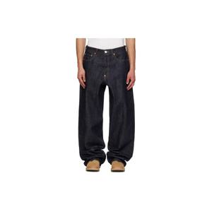 겐조 청바지 인디고 블루 턴업 와이드 핏 데님 진 261387M186000