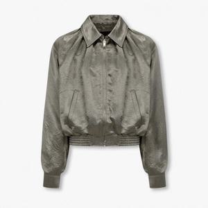 보브  (7115420905) 밴딩 헴 지퍼드 새틴 점퍼