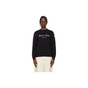 몽클레어 스웨트셔츠 블랙 코튼 로고 스웨트셔츠 261111M204003