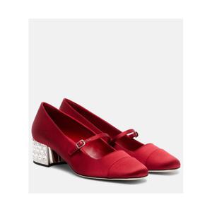 지미추 Elisa 45 임벨리시드 새틴 펌프스 P01125210