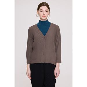 [요이츠](택가 278000원)[요이츠] 사선 와플 주름 브이 가디건_YH09WRPCD01