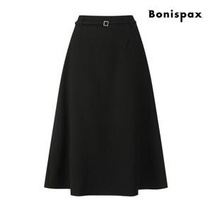 보니스팍스  벨티드 A라인 플레어 롱 스커트 XQ1SK001M0