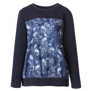 [마담포라]페이즐리 배색 큐빅 티셔츠MA1TS505A