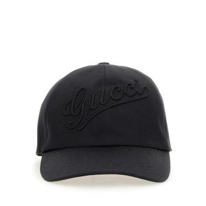 구찌 남성 블랙 자수 볼캡 792782_4HBBB1000