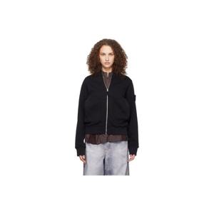 스톤아일랜드 후드 블랙 6100014 오가닉 플리스 트랙 재킷 261828F097006