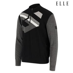 엘르골프 세이브존01 남성 로고 포인트 반집업 스웨터 6J53451 199