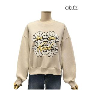 [에이비에프지]플라워 패턴 포인트 숏 맨투맨 티셔츠 APA1HK40C