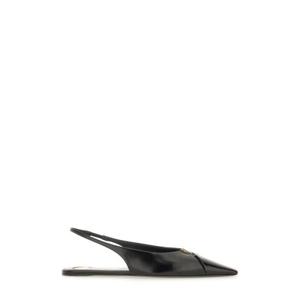 생로랑 여성 블랙 BABYLONE 슬링백 플랫 800240_AAEHI1000