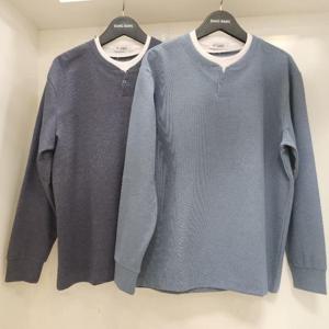 뱅뱅 HC15 뱅뱅 봄 빅사이즈 베이직 헨리넥 소매시보리 스판 긴팔 티셔츠 BTM118