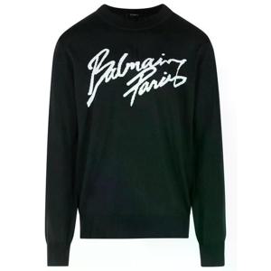 26SS Balmain Balmain 블랙 Merino 울 스웨터 GH1KD000KJ61EAB TP571134795