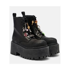 발렌시아가 임벨리시드 레더 플랫폼 컴뱃 부츠 P01126054