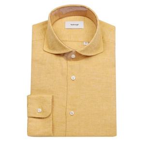 [레노마(셔츠)]헤링본 린넨 믹스 와이드 클래식 셔츠 BNSSG1030YE